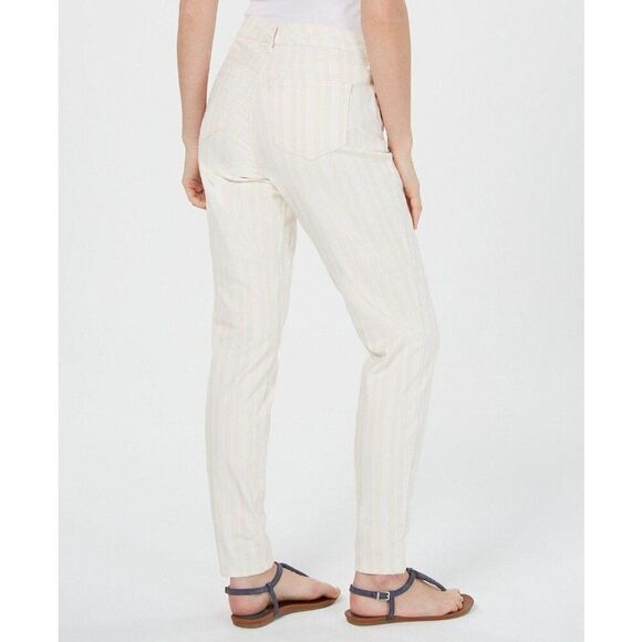 Style & Co Curvy Tummy Control Jeans Pale Pink  Beige Striped Skinny Sz‎ 12 NEW - Picture 11 of 14